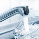 A glass of clear water from the kitchen tap